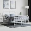 vidaXL Estrutura de cama com cabeceira e p&eacute;s 120x200 cm metal branco