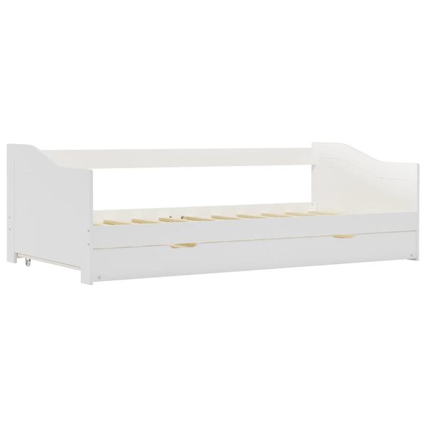 vidaXL Estrutura sof&aacute;-cama de puxar madeira de pinho 90x200 cm branco