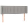 vidaXL Cabeceira de cama c/ abas tecido 147x16x78/88 cm cinzento-claro