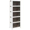 vidaXL Caixa arruma&ccedil;&atilde;o empilh&aacute;vel com rodas 5 n&iacute;veis 75 L 64x40x179 cm