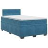 vidaXL Cama box spring com colch&atilde;o Azul Escuro 120 x 200 cm Veludo