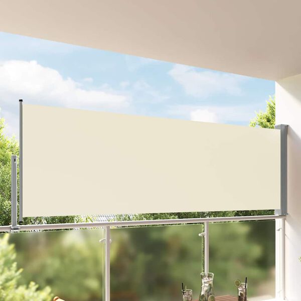 vidaXL Toldo lateral retr&aacute;til para p&aacute;tio 120x300 cm creme