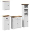 vidaXL 4 pcs conjunto de m&oacute;veis WC BODO pinho maci&ccedil;o branco castanho