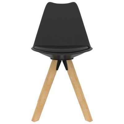 vidaXL Cadeiras de jantar 4 pcs PP e madeira de faia maciça preto