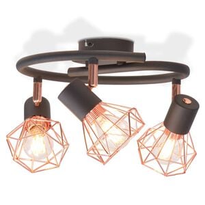 vidaXL Candeeiro de teto com 3 l&acirc;mpadas filamentos LED 12 W