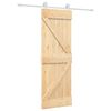 vidaXL Porta Deslizante Natural e Branco 70 x 210 cm