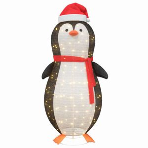 vidaXL Figura de Pinguim de Neve Branco quente 78 x 178 cm tecido