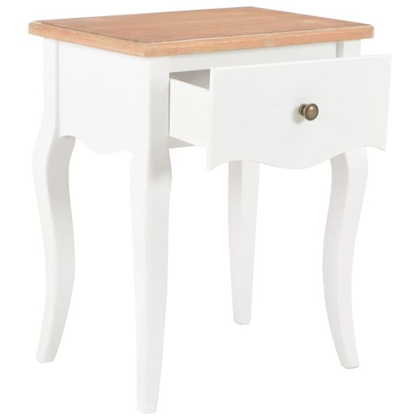 vidaXL Mesa-de-cabeceira 40x30x50 cm pinho maciço branco e castanho