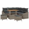 vidaXL Conjunto de Sof&aacute; de Jardim com almofada 8 pcs Cinzeto vime PE