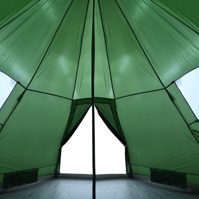 vidaXL Tenda de campismo tipi para 4 pessoas impermeável verde