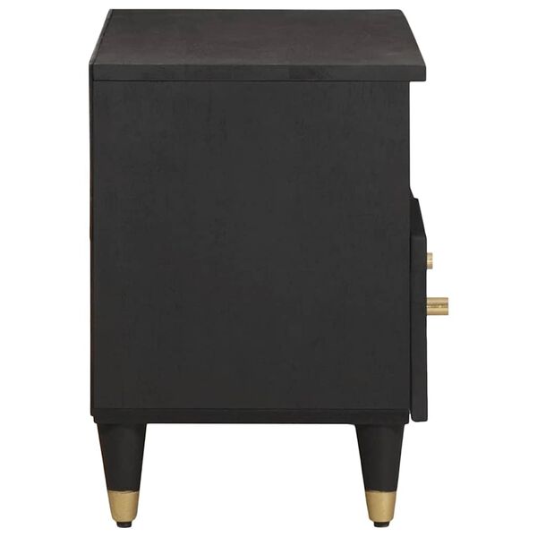 vidaXL Gabinete para TV Preto 70 x 33 x 46 cm Madeira de manga maci&ccedil;a