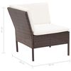 vidaXL 8 pcs conjunto lounge jardim c/ almofad&otilde;es vime PE castanho