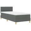 vidaXL Cama Box com colch&atilde;o Cinza Escuro 90 x 200 cm tecido