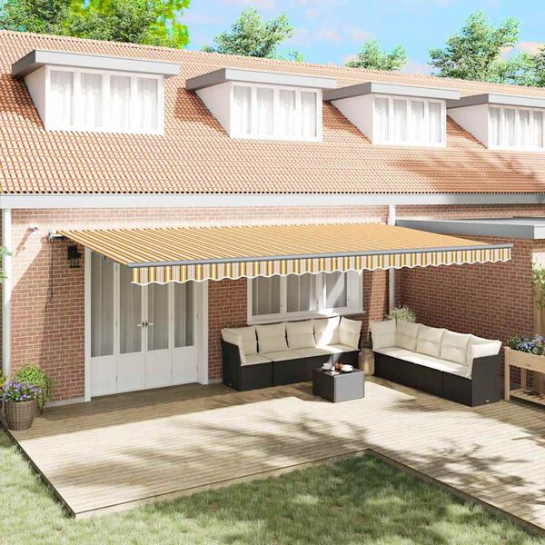 vidaXL Tecido de Toldos com Multicolor 600 &times; 300 cm Poli&eacute;ster