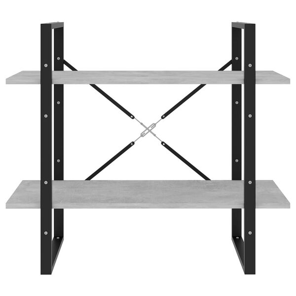 vidaXL Estante 2 prateleiras derivados de madeira cinzento cimento