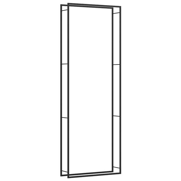 vidaXL Suporte para lenha 110x28x312 cm a&ccedil;o preto mate