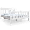 vidaXL Estrutura de cama 160x200 cm madeira maci&ccedil;a branco