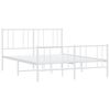 vidaXL Estrutura de cama com cabeceira e p&eacute;s 160x200 cm metal branco