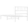 vidaXL Estrutura de cama com cabeceira 90x200 cm metal branco