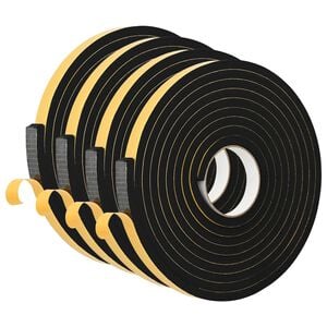 vidaXL Fita de espuma autoadesiva 4 pcs Preto 20mm x 5m Espuma CR