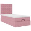 moldura de cama otomana vidaXL com colch&otilde;es rosa 100x200cm veludo