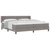 vidaXL Cama Box com cabeceira Cinzento-acastanhado 200 x 200 cm tecido