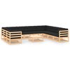 vidaXL 11 pcs conj. lounge jardim c/ almofad&otilde;es antracite pinho maci&ccedil;o