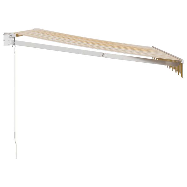 vidaXL Toldo retr&aacute;til 3,5x2,5 m tecido e alum&iacute;nio amarelo e branco