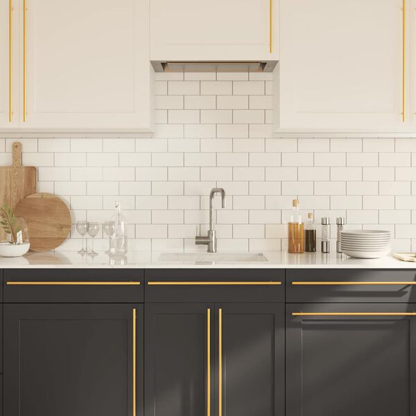 vidaXL Puxadores para m&oacute;veis 5 pcs 480 mm a&ccedil;o inoxid&aacute;vel dourado