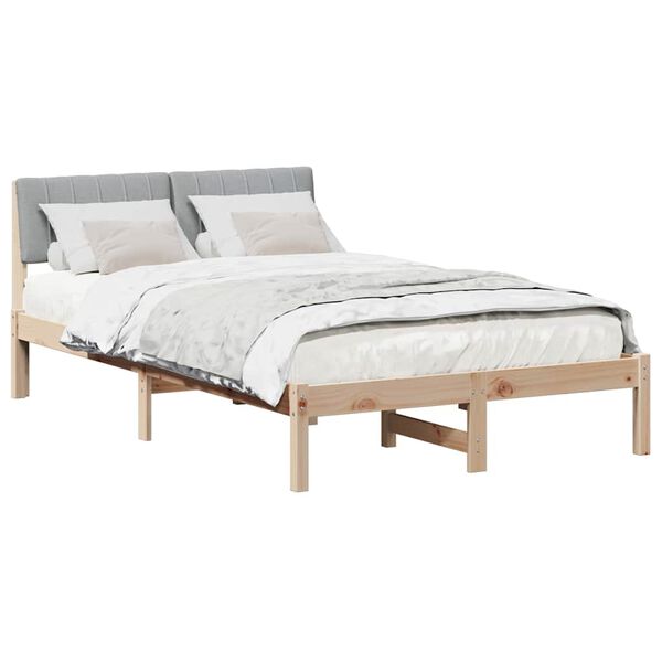 vidaXL Estrutura da cama Marrom e cinza claro 120 x 190 cm
