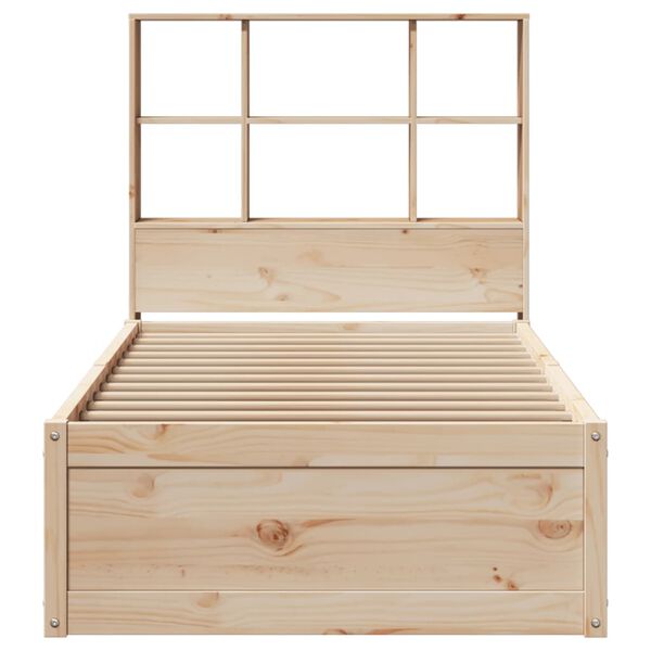 vidaXL Cama sem colch&atilde;o 75x190 cm madeira de pinho maci&ccedil;a