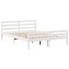 vidaXL Cama sem colch&atilde;o 135x190 cm madeira de pinho maci&ccedil;a branco