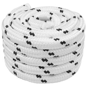 vidaXL Corda de Barco 2.5 mm 50 m Branco Poli&eacute;ster