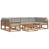 vidaXL Conjunto de Sof&aacute;s para Exterior 7 pcs Cinza Natural e Claro
