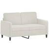vidaXL Sof&aacute; de 2 lugares veludo 120 cm cor creme