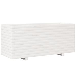 vidaXL Vaso/floreira de jardim 110x40x49,5 cm pinho maci&ccedil;o branco