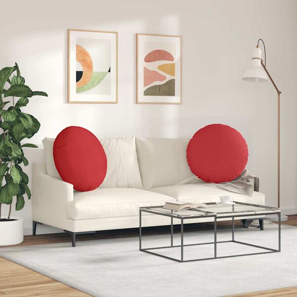 vidaXL Almofadas de Assento 2 pcs Vermelho &Oslash;80 x 29 cm tecido