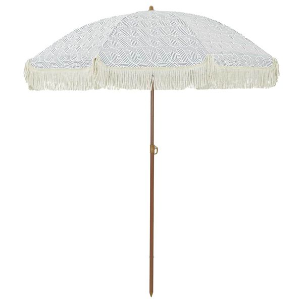 vidaXL Parasol de Praia Cinza e Branco 160 x 160 x 196 cm