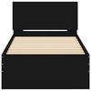 vidaXL Estrutura cama cabeceira 75x190 cm derivados de madeira preto