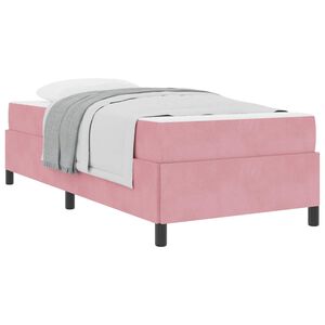 vidaXL Estrutura da Cama com colch&atilde;o Rosa 100 x 200 cm tecido
