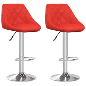 vidaXL Bancos de bar 2 pcs couro artificial vermelho