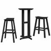 vidaXL Conjunto de Bar do Jardim 3 pcs Preto HDPE