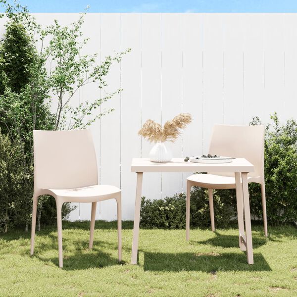 vidaXL Cadeiras de jardim 2 pcs polipropileno 50x46x80 cm cor creme