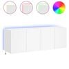 vidaXL M&oacute;veis de parede p/ TV com luzes LED 2 pcs 60x35x41 cm branco