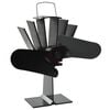 vidaXL Ventilador de fog&atilde;o alimentado a calor 2 l&acirc;minas preto