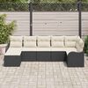 vidaXL Conjunto de Sof&aacute; de Jardim Preto vime PE