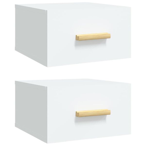 vidaXL Mesas de cabeceira montagem na parede 2 pcs 35x35x20 cm branco