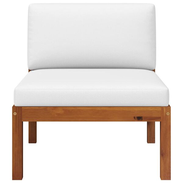 vidaXL Conjunto de 3 pe&ccedil;as para jardim com almofadas, madeira de ac&aacute;cia e corda, vidaXL