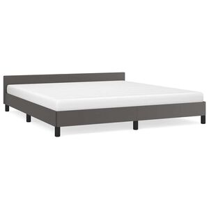 vidaXL Estrutura cama c/ cabeceira sem colch&atilde;o 160x200 cm cinzento