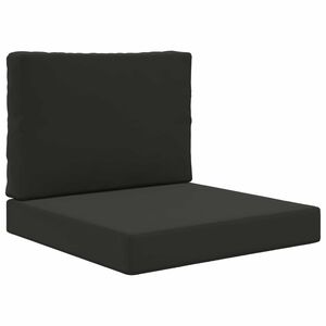 vidaXL Almofada para Sof&aacute; Externo 2 pcs Preto Poli&eacute;ster